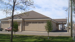 exterior view of first state bank harvey building